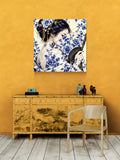 Whispers Behind the Fan — Kintsugi Geisha Limited-Edition Metal Print — PorcelainMuse — hand and fan detail
