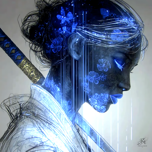 Kintsugi Geisha Metal Print, Limited PorcelainMuse Edition