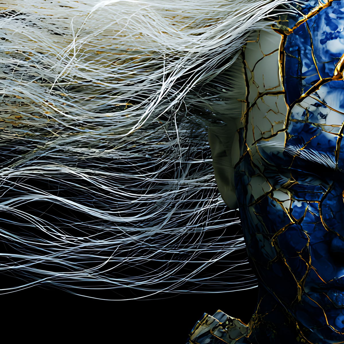 Fragments of Honor — Kintsugi Samurai Canvas Art