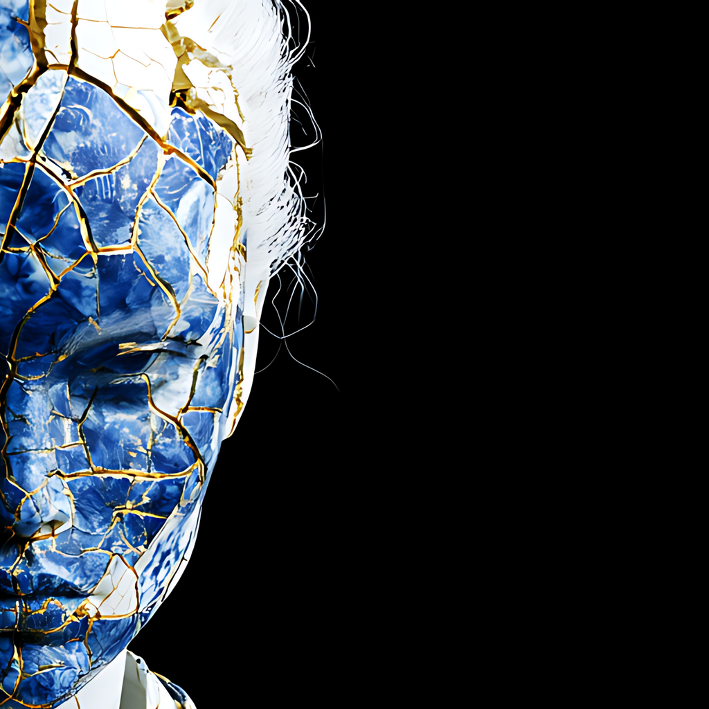 Fragments of Honor — Kintsugi Samurai Canvas Art
