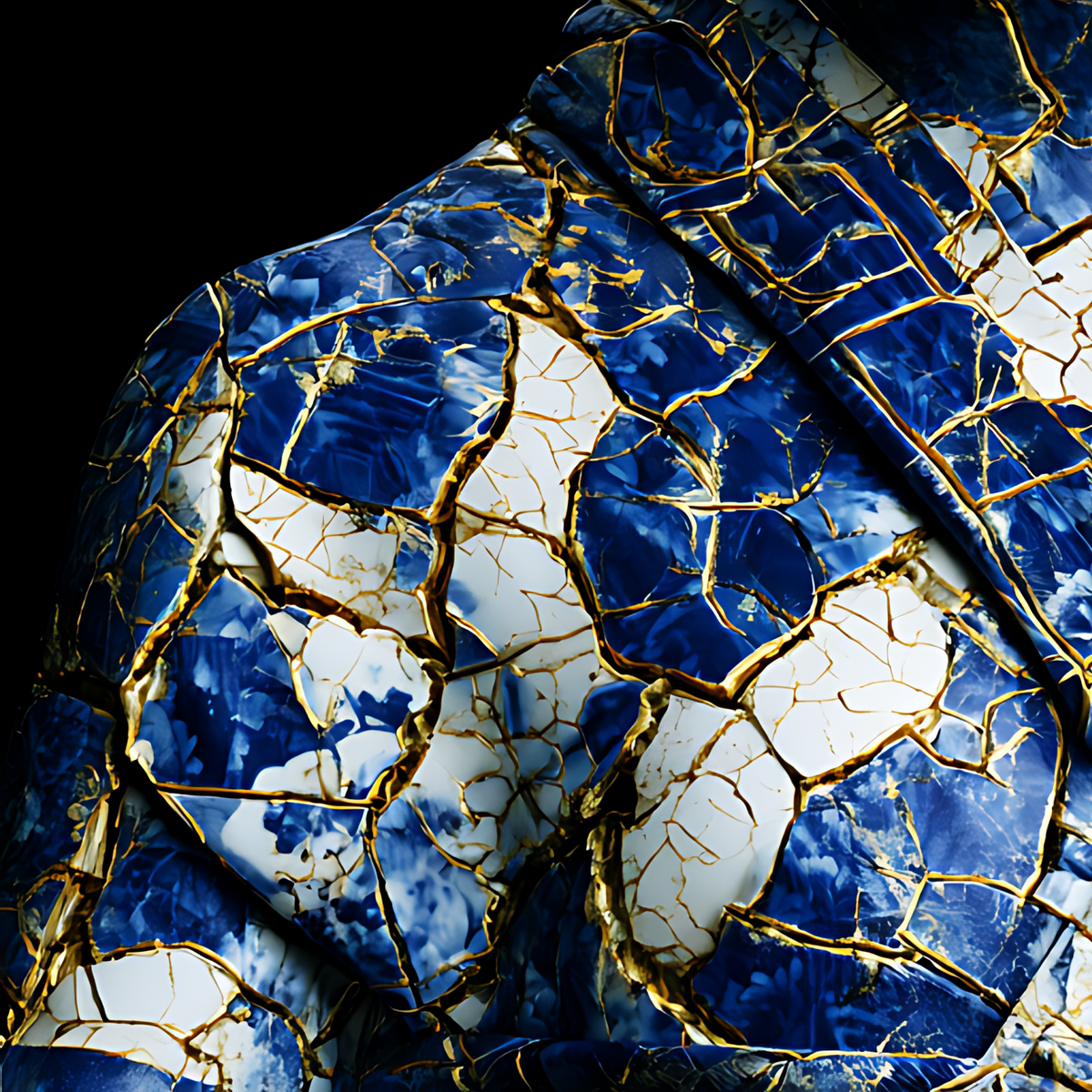 Fragments of Honor — Kintsugi Samurai Canvas Art