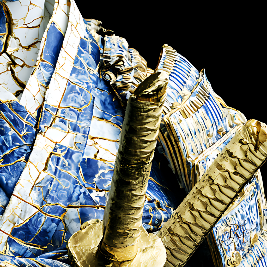 Fragments of Honor — Kintsugi Samurai Canvas Art