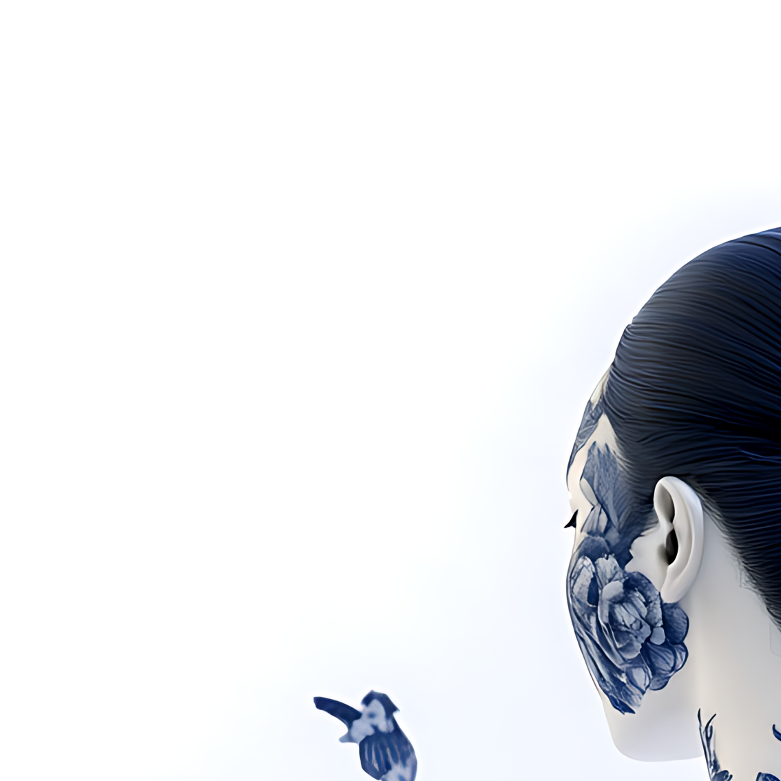 Derrière le silence — Art sur toile en porcelaine chinoise