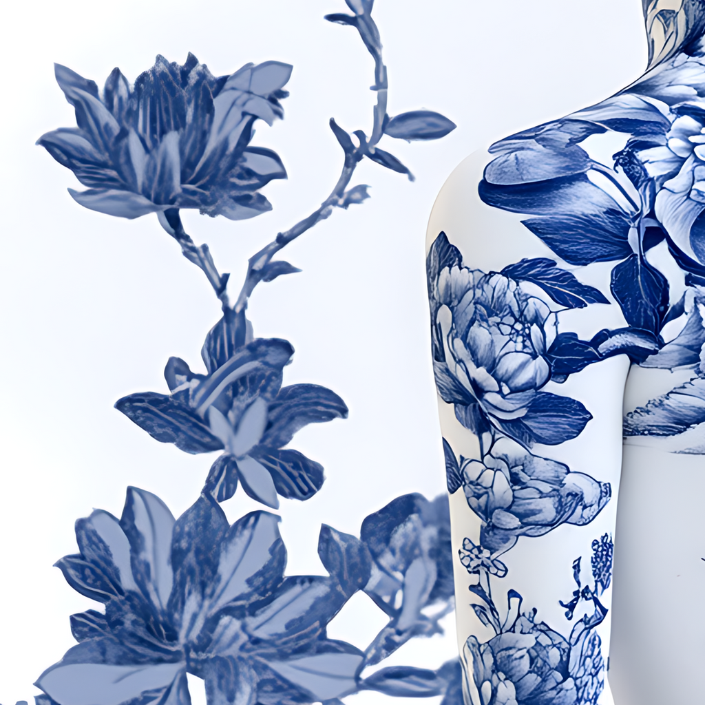 Behind the Silence — Chinese Porcelain Canvas Art