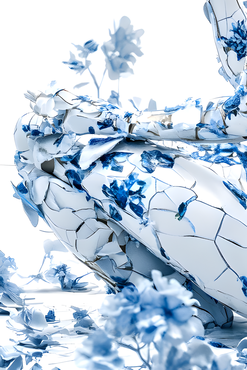 Éclat floral en porcelaine — Un hommage à la grâce