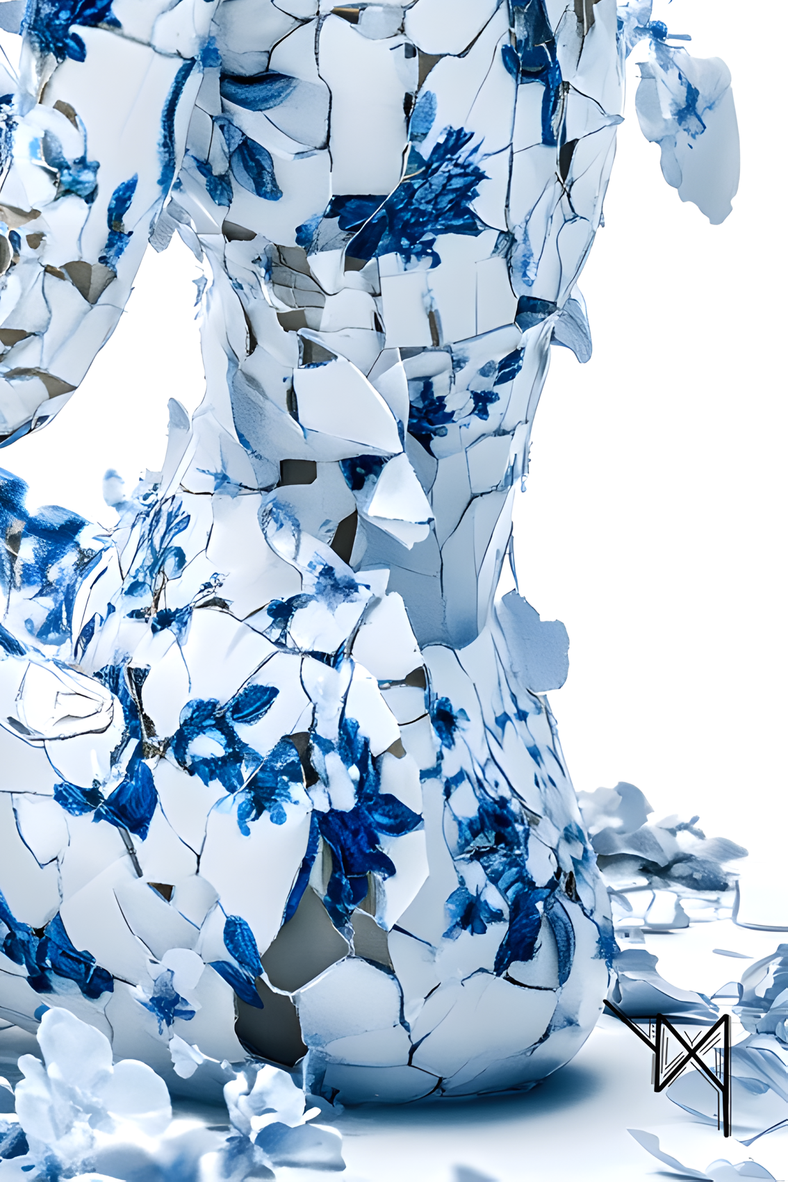 Éclat floral en porcelaine — Un hommage à la grâce