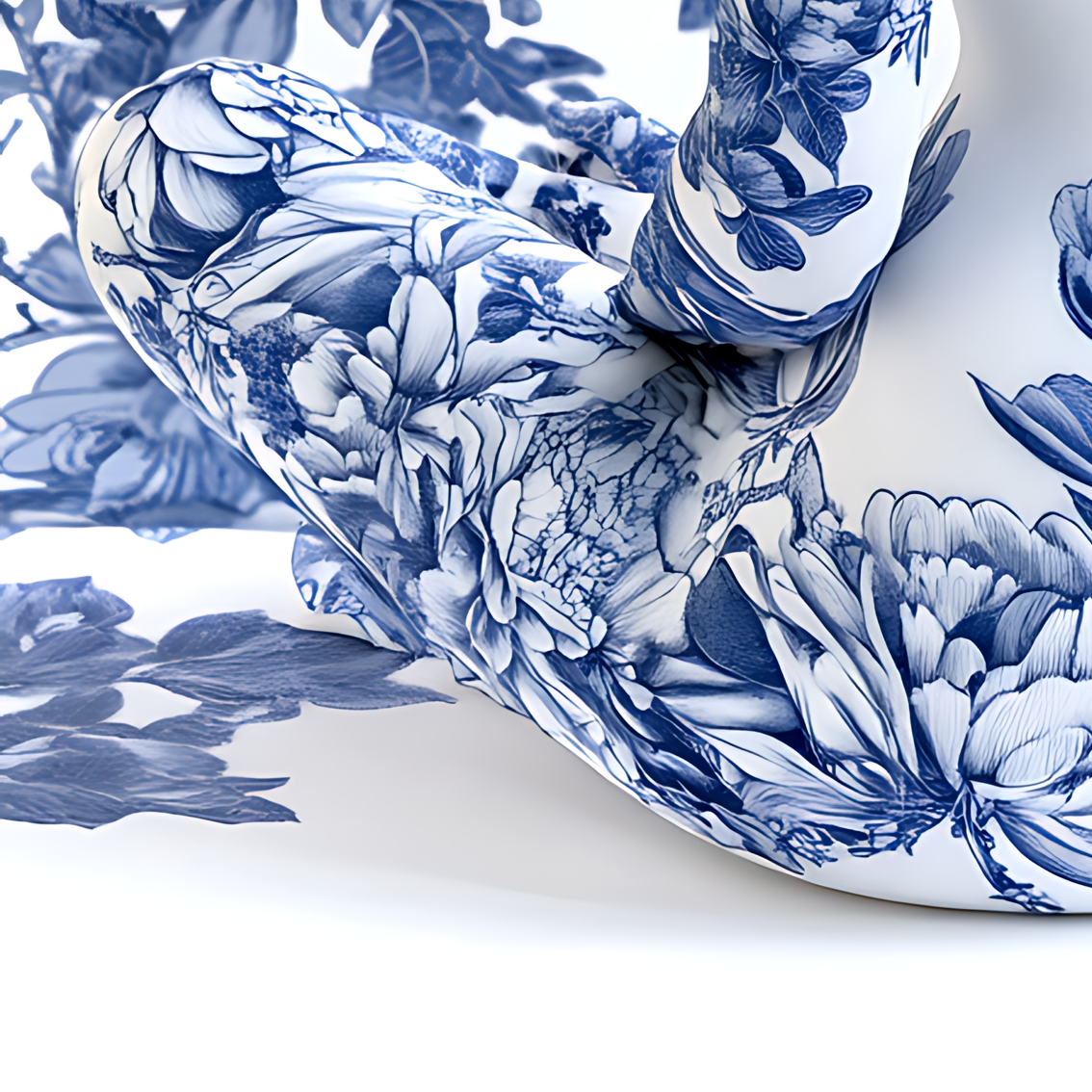 Behind the Silence — Chinese Porcelain Canvas Art