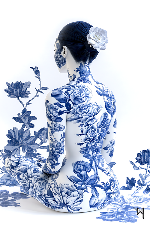Behind the Silence — Chinese Porcelain Canvas Art