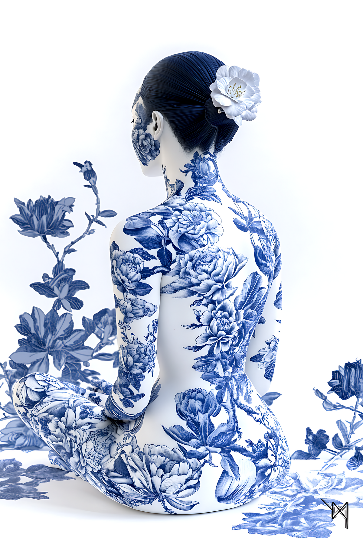 Derrière le silence — Art sur toile en porcelaine chinoise