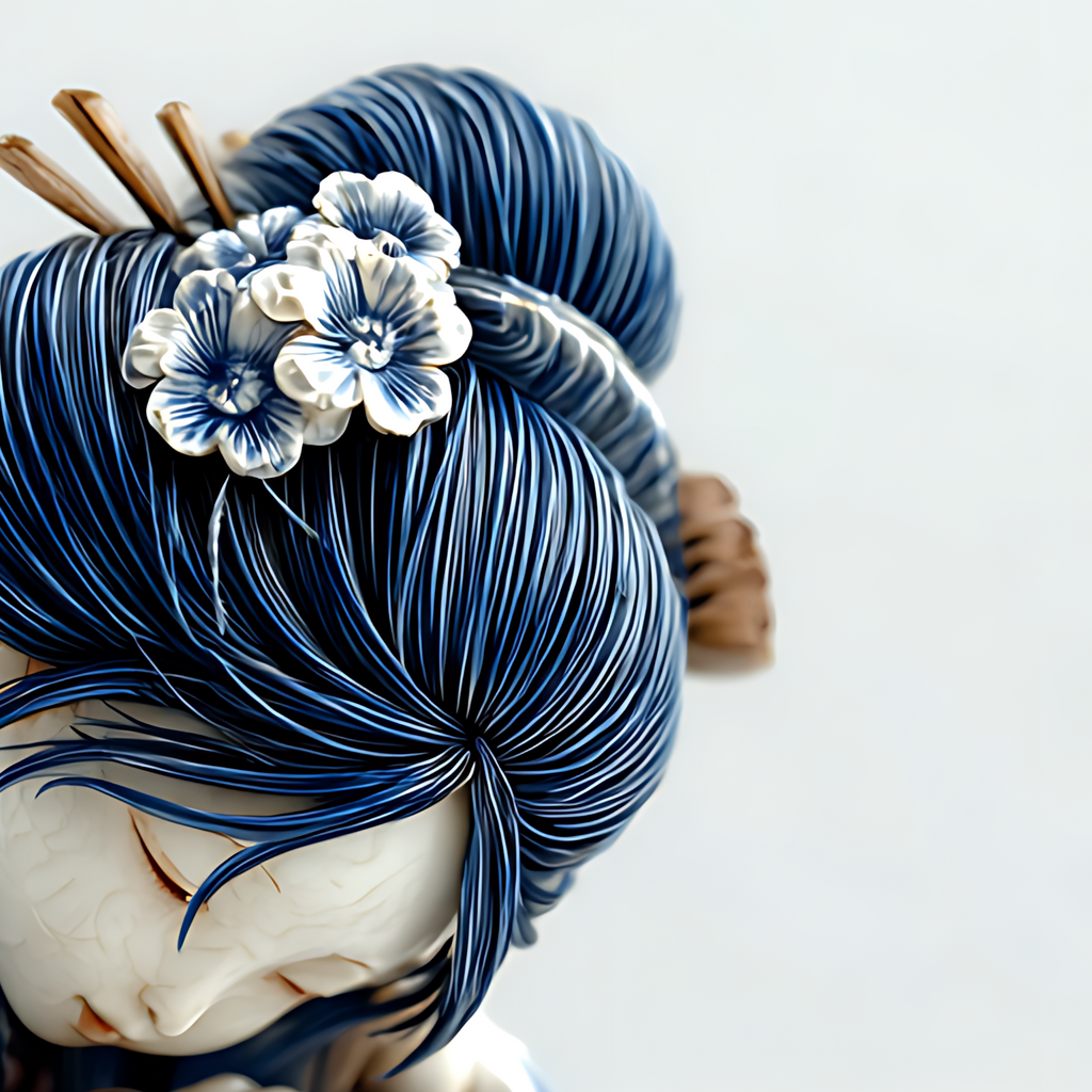 Rêverie en porcelaine — Toile décorative bleu et blanc