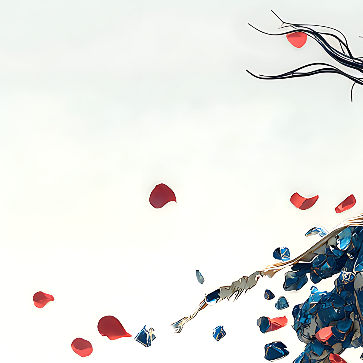 Fragments of Resolve in Blue and Crimson