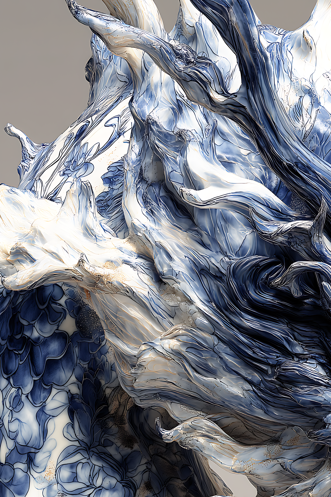 Dragon of Porcelain Breath — Porcelain Canvas Art — PorcelainMuse