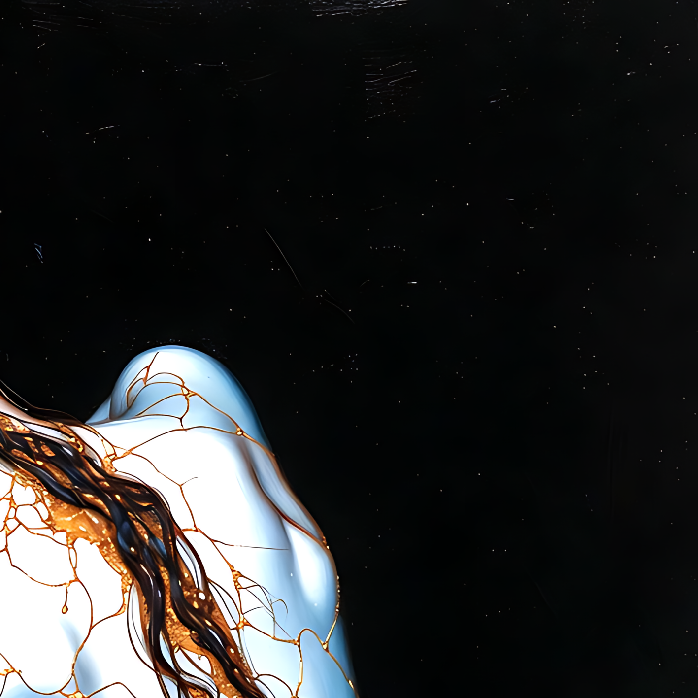 Kintsugi Geisha Metal Print, Limited PorcelainMuse Edition