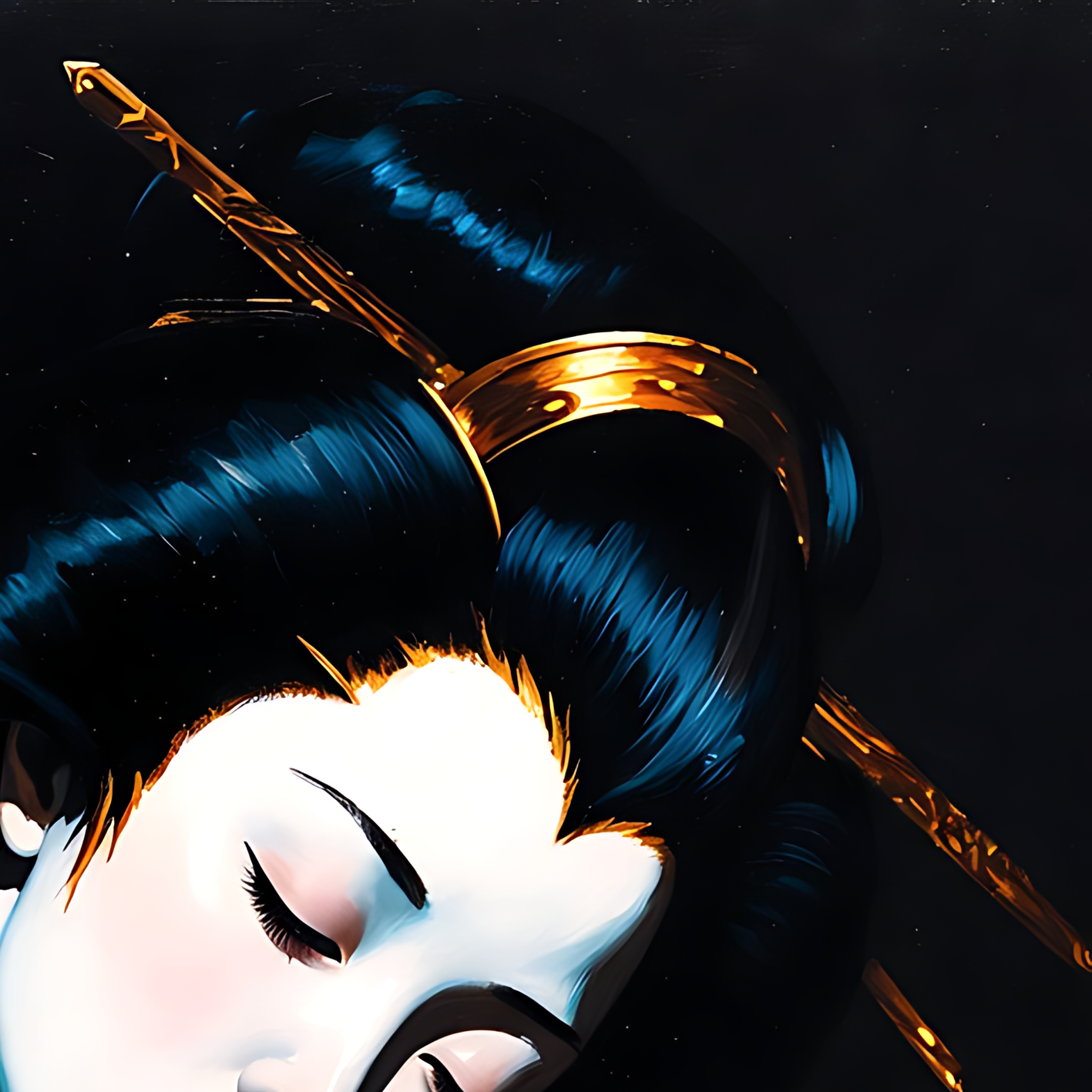 Kintsugi Geisha Metal Print, Limited PorcelainMuse Edition