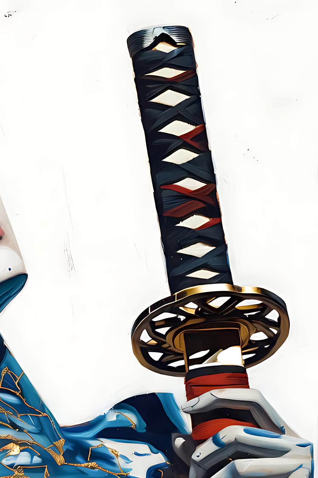 Stillness Before the Blade — Kintsugi Samurai Canvas Art