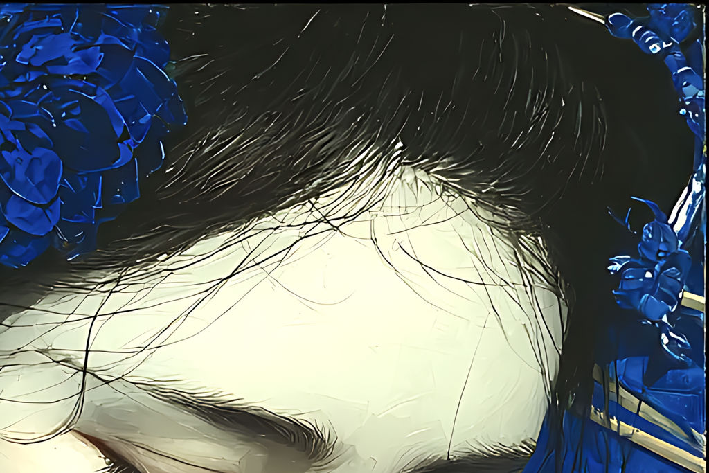 Geisha Beneath the Indigo Parasol — Porcelain Canvas Art — PorcelainMuse