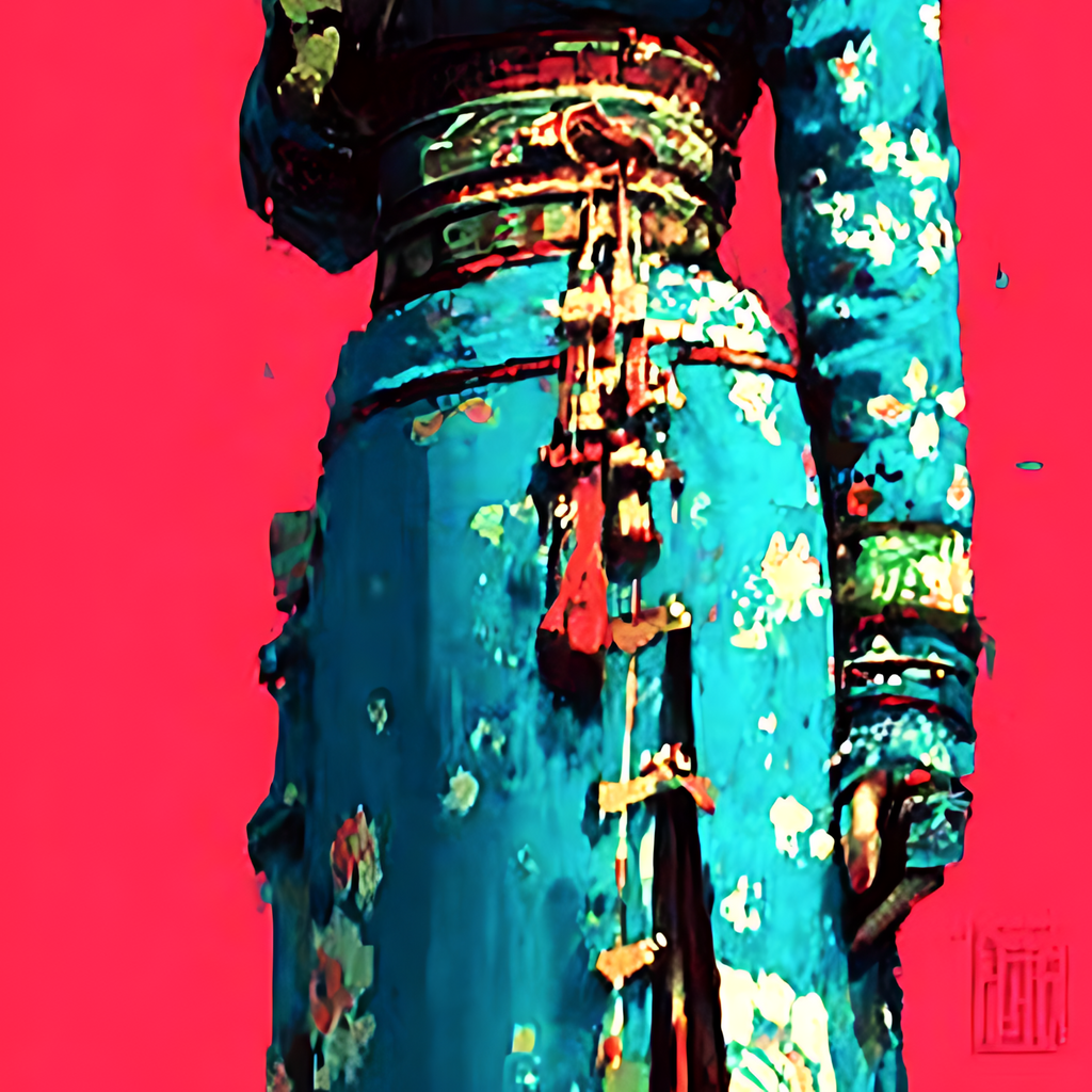 Détail de l'obi et des glands