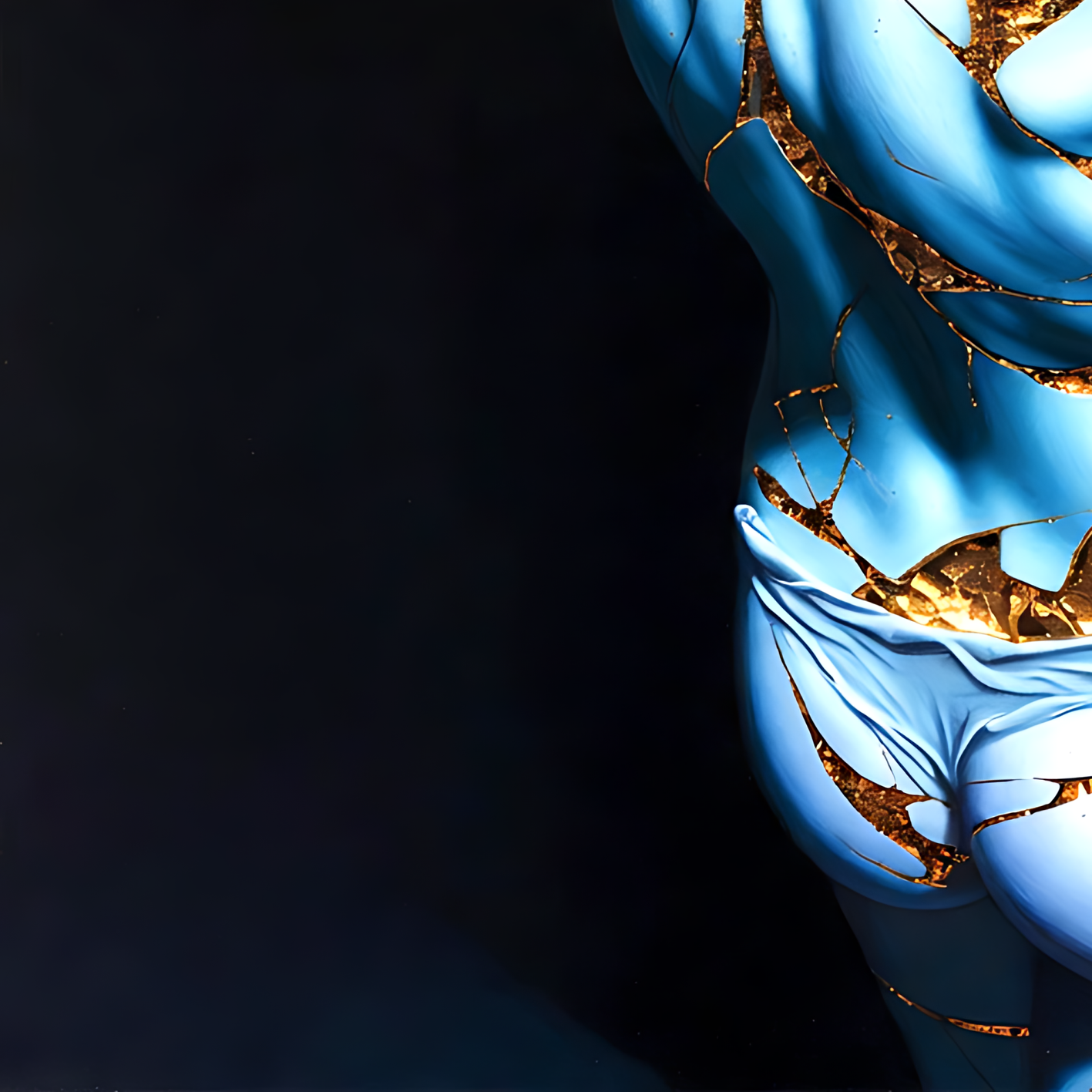 Kintsugi Geisha Metal Print, Limited PorcelainMuse Edition