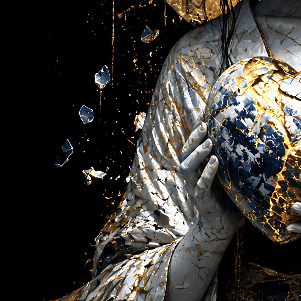 Kintsugi Geisha Metal Print, Limited PorcelainMuse Edition