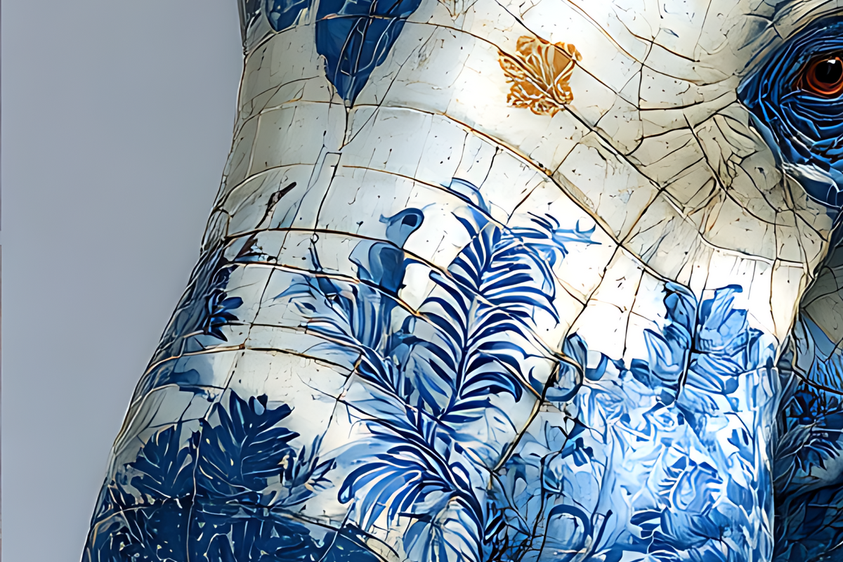 Imperial Elephant — Porcelain Canvas Art — PorcelainMuse