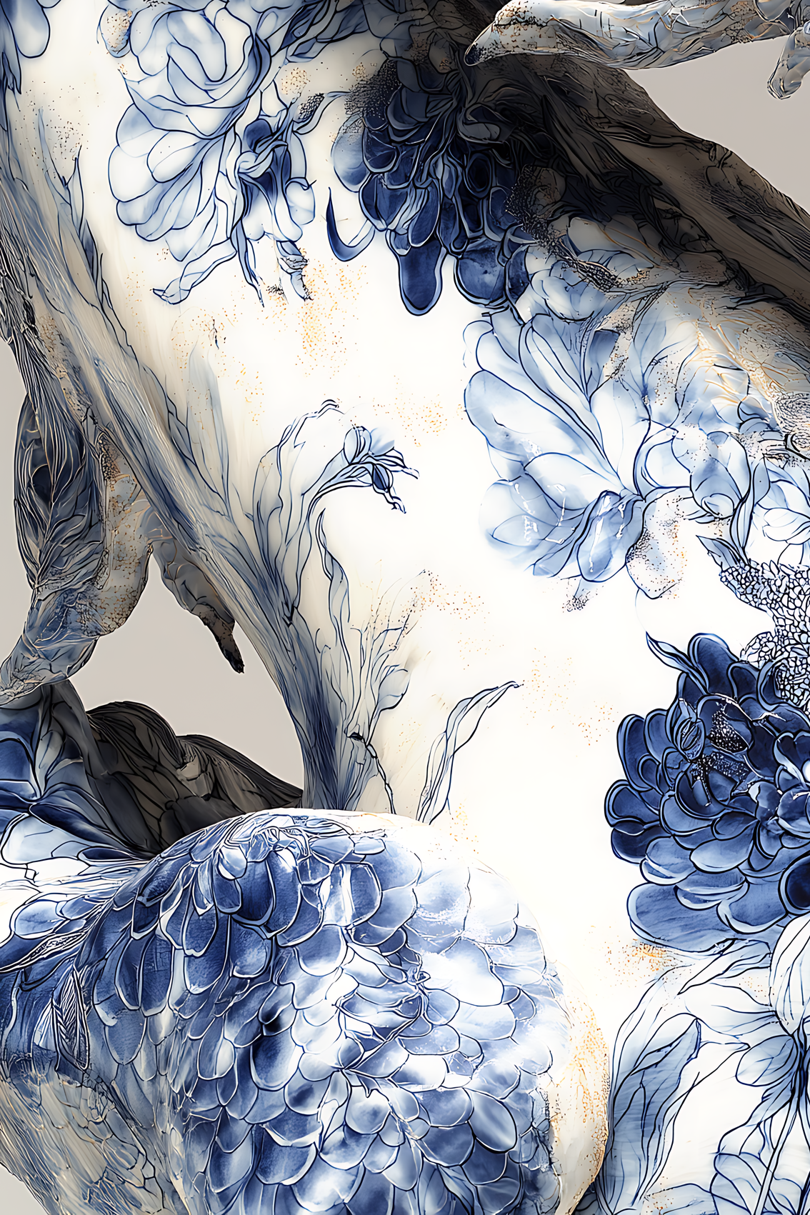 Dragon of Porcelain Breath — Porcelain Canvas Art — PorcelainMuse