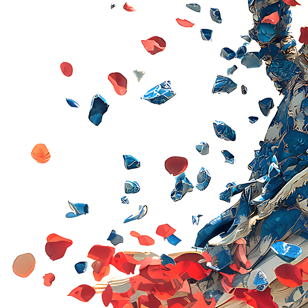 Fragments of Resolve in Blue and Crimson