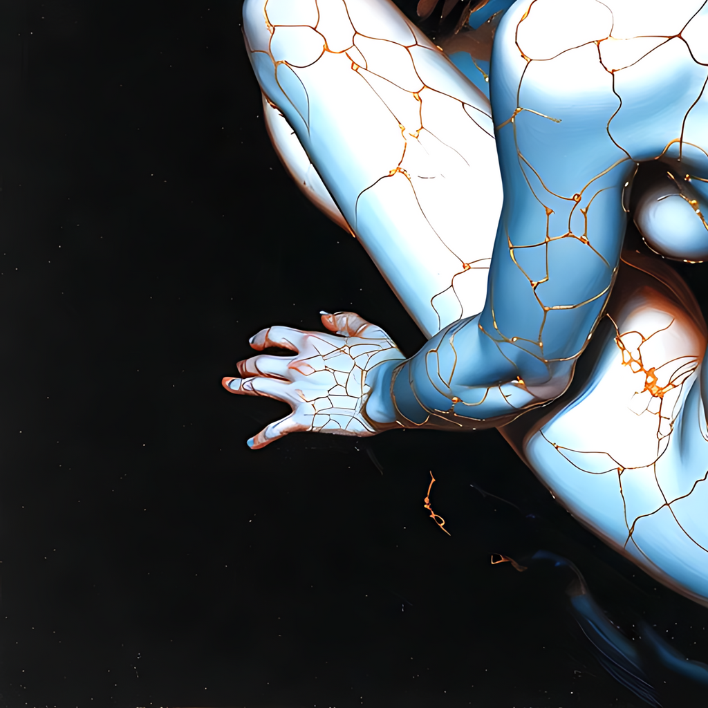 Kintsugi Geisha Metal Print, Limited PorcelainMuse Edition