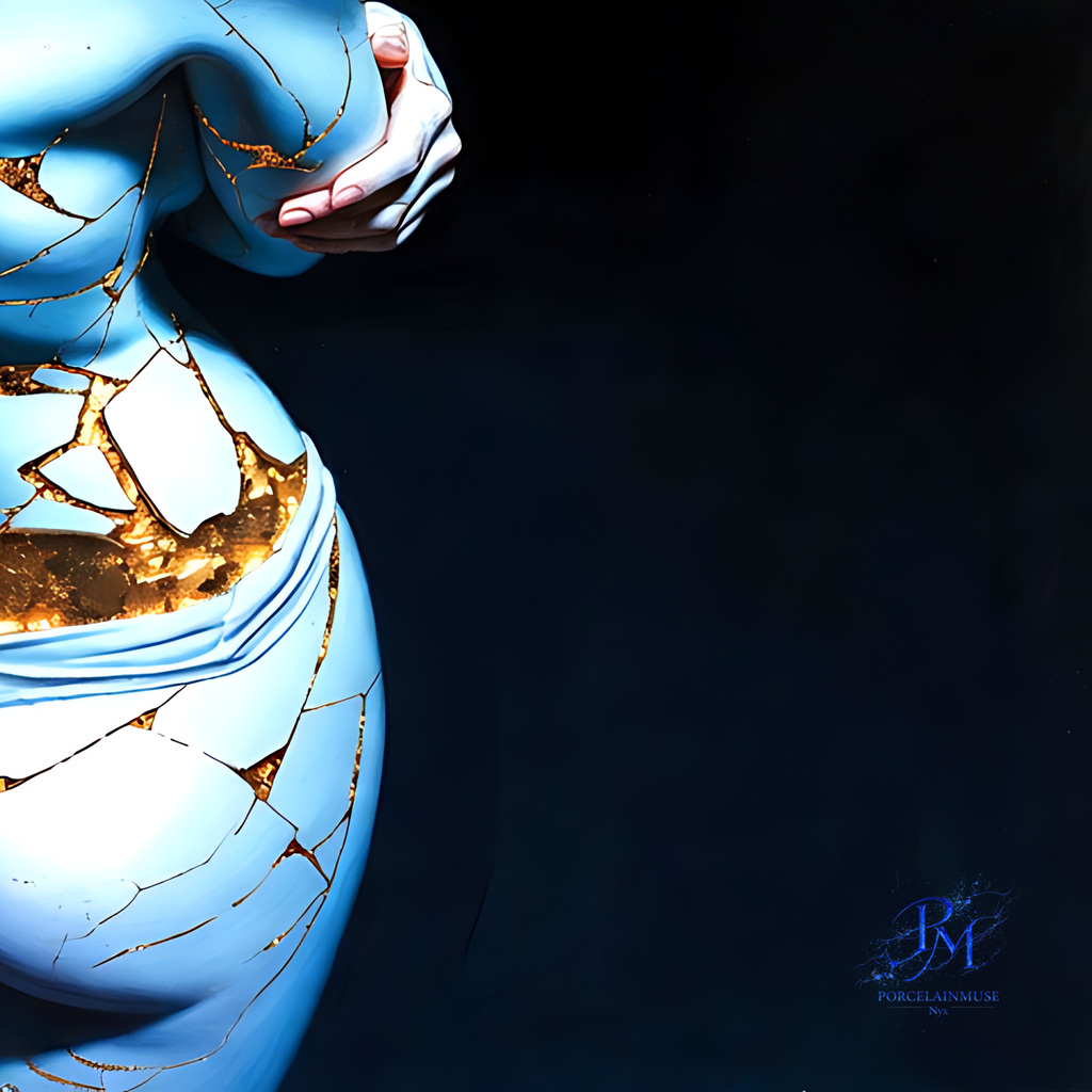 Kintsugi Geisha Metal Print, Limited PorcelainMuse Edition