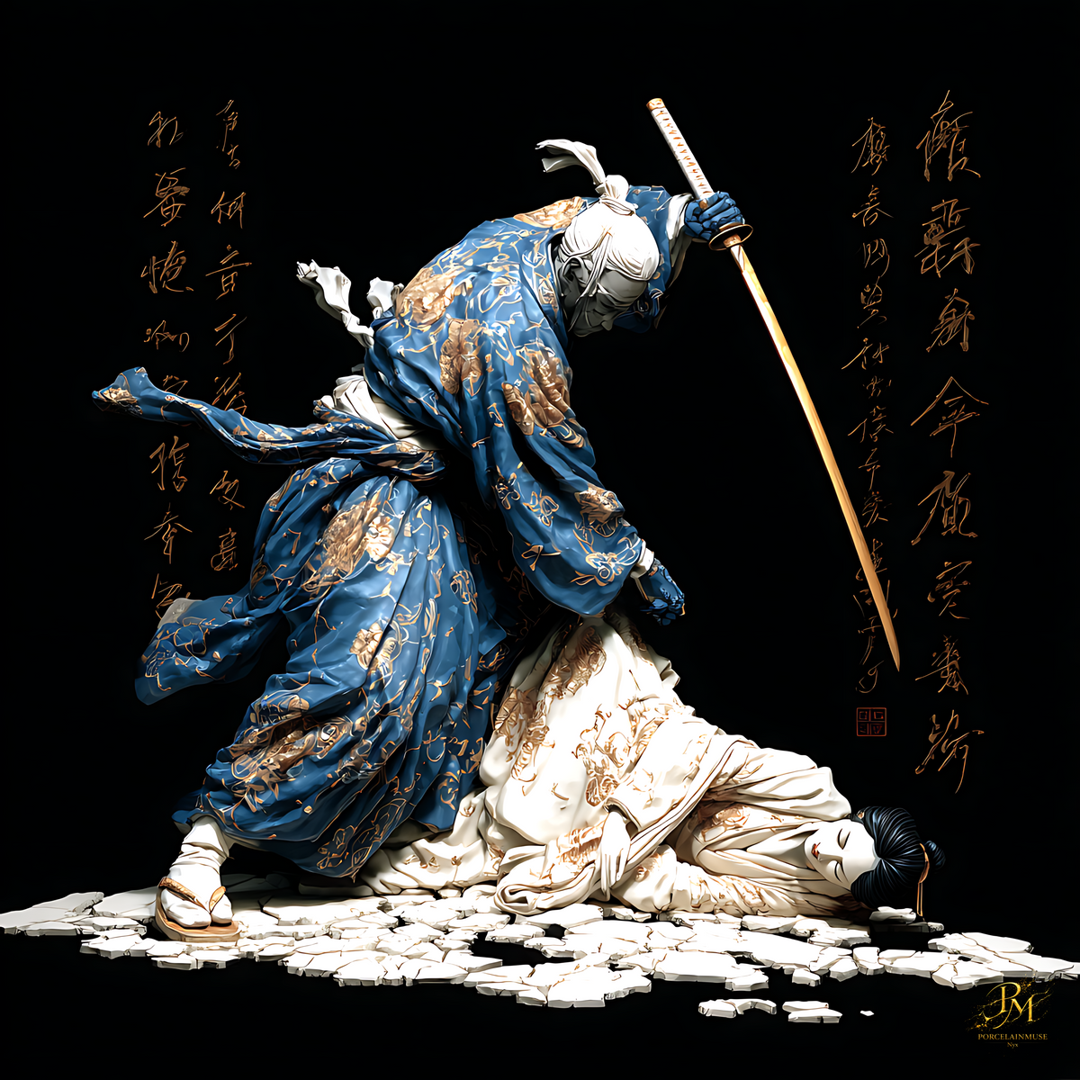 Fallen Honor — Samurai Tragedy and Golden Elegance