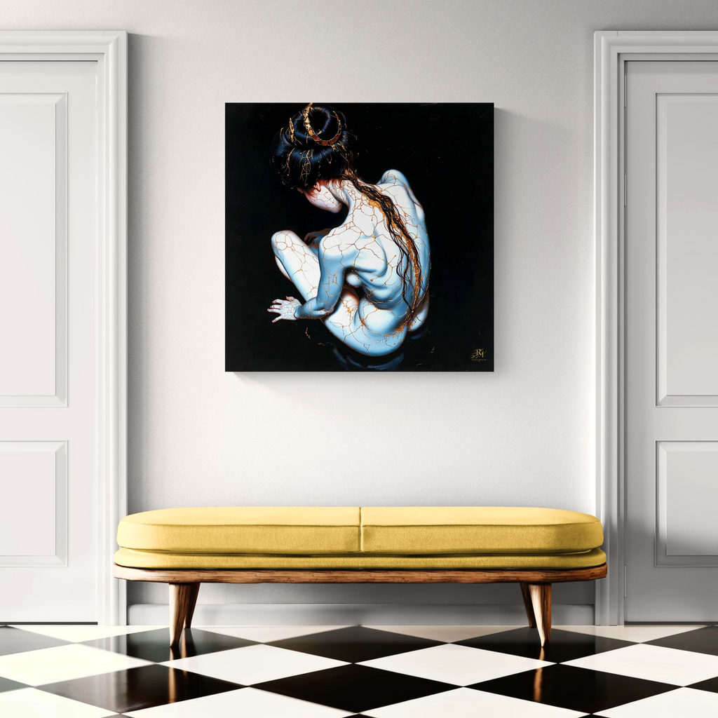 Kintsugi Geisha Metal Print, Limited PorcelainMuse Edition