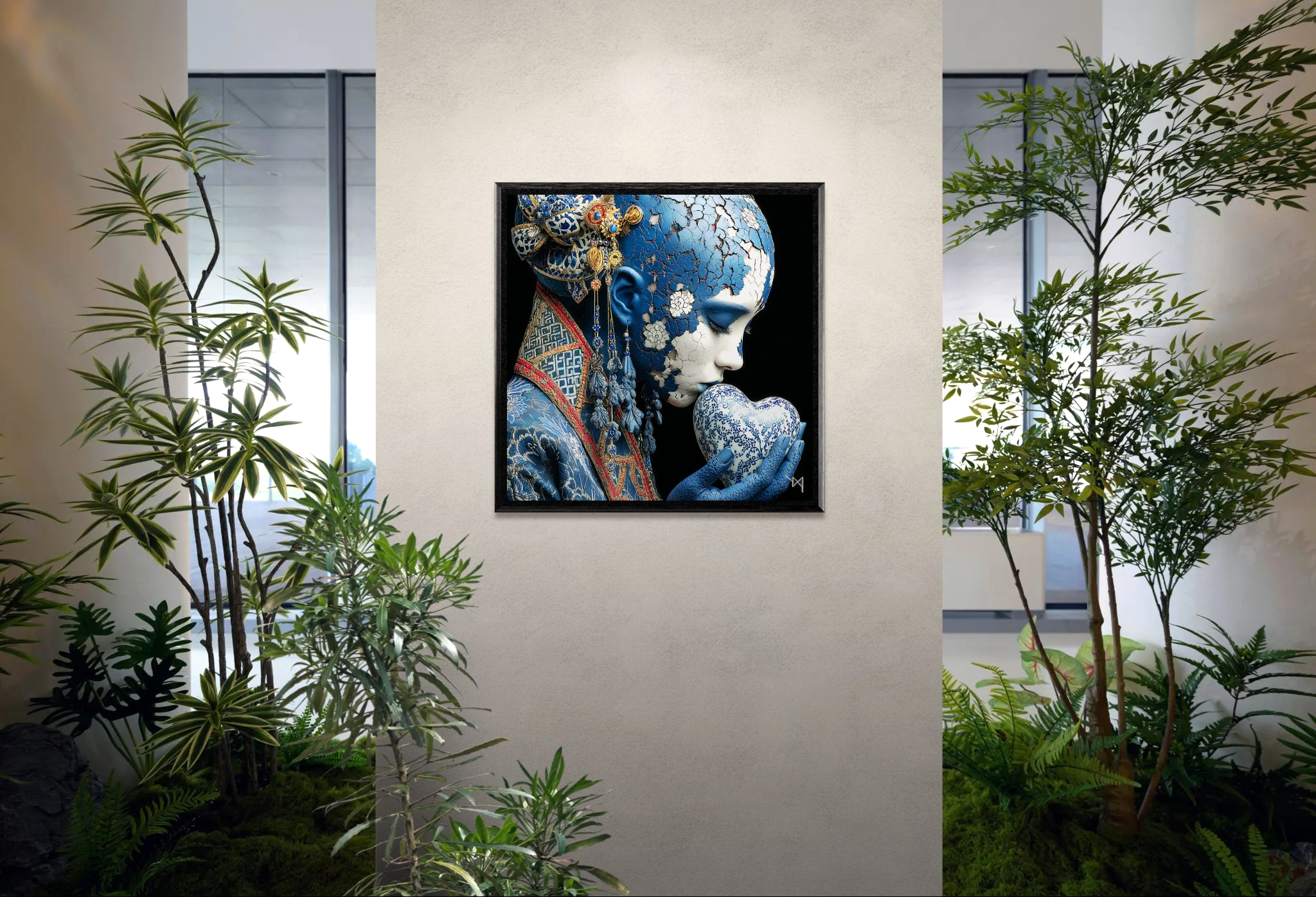 Kintsugi Geisha Metal Print, Limited PorcelainMuse Edition