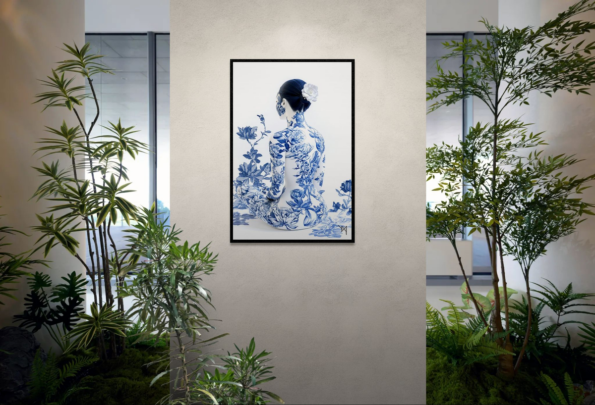 Derrière le silence — Art sur toile en porcelaine chinoise