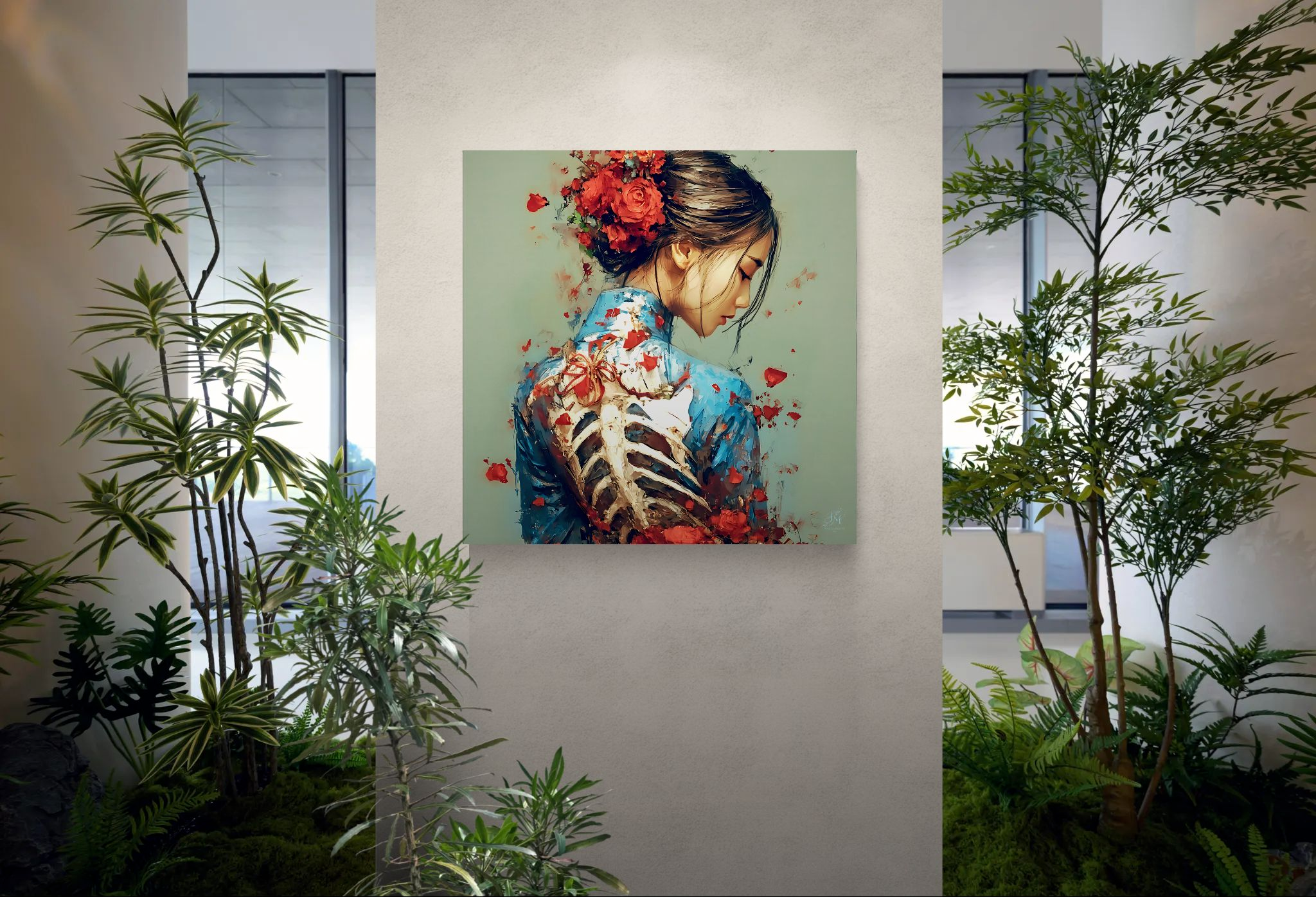 Kintsugi Geisha Metal Print, Limited PorcelainMuse Edition