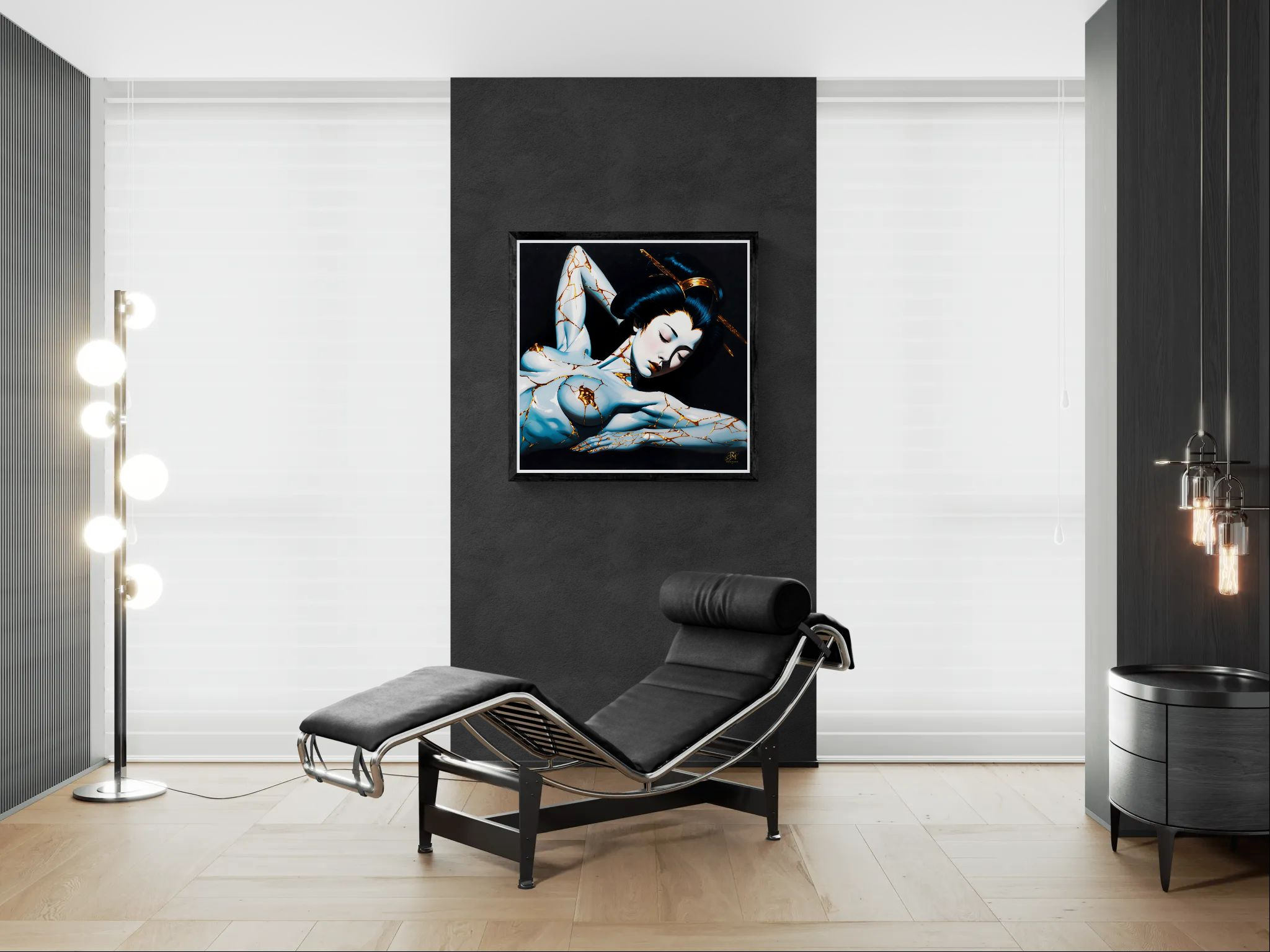 Kintsugi Geisha Metal Print, Limited PorcelainMuse Edition