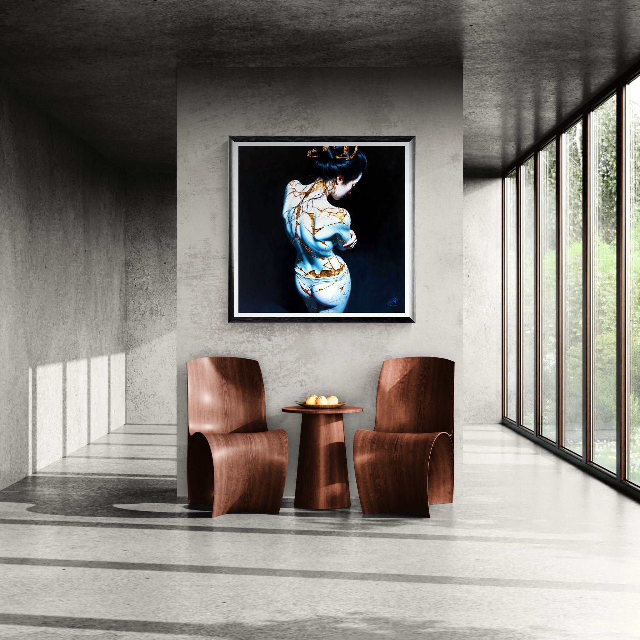 Kintsugi Geisha Metal Print, Limited PorcelainMuse Edition