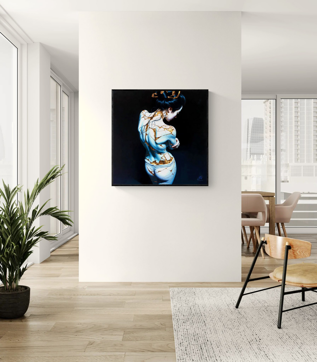 Kintsugi Geisha Metal Print, Limited PorcelainMuse Edition