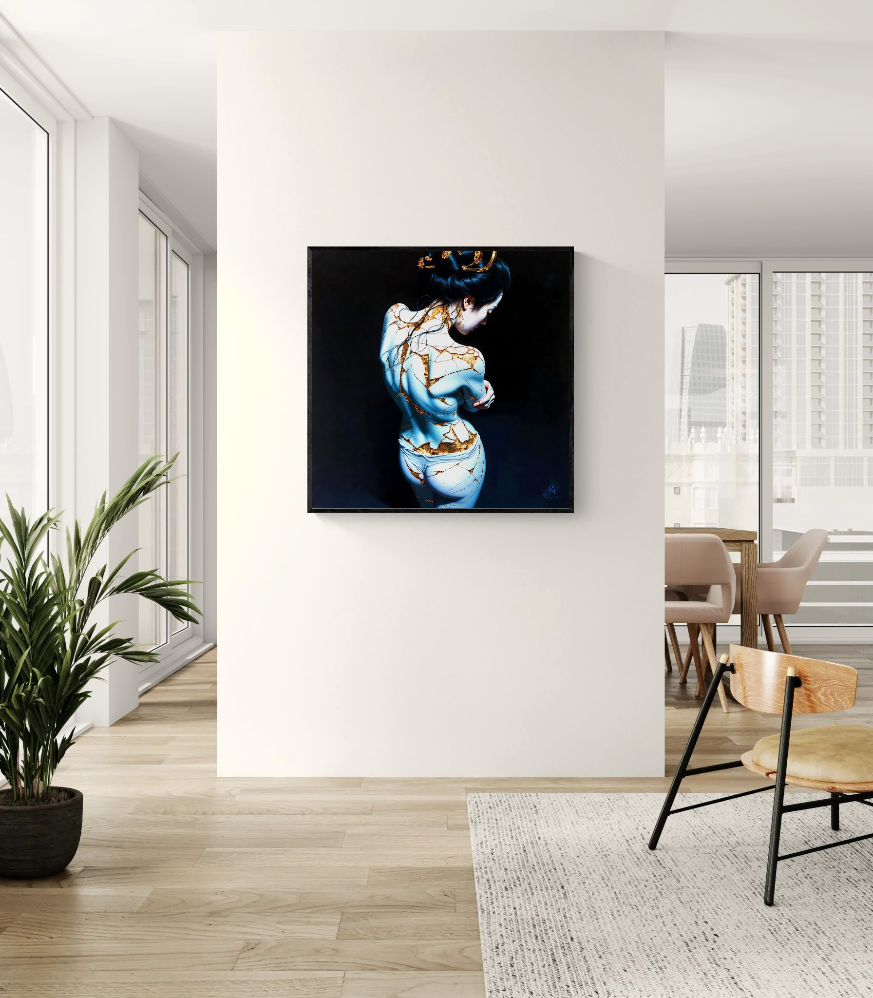Kintsugi Geisha Metal Print, Limited PorcelainMuse Edition