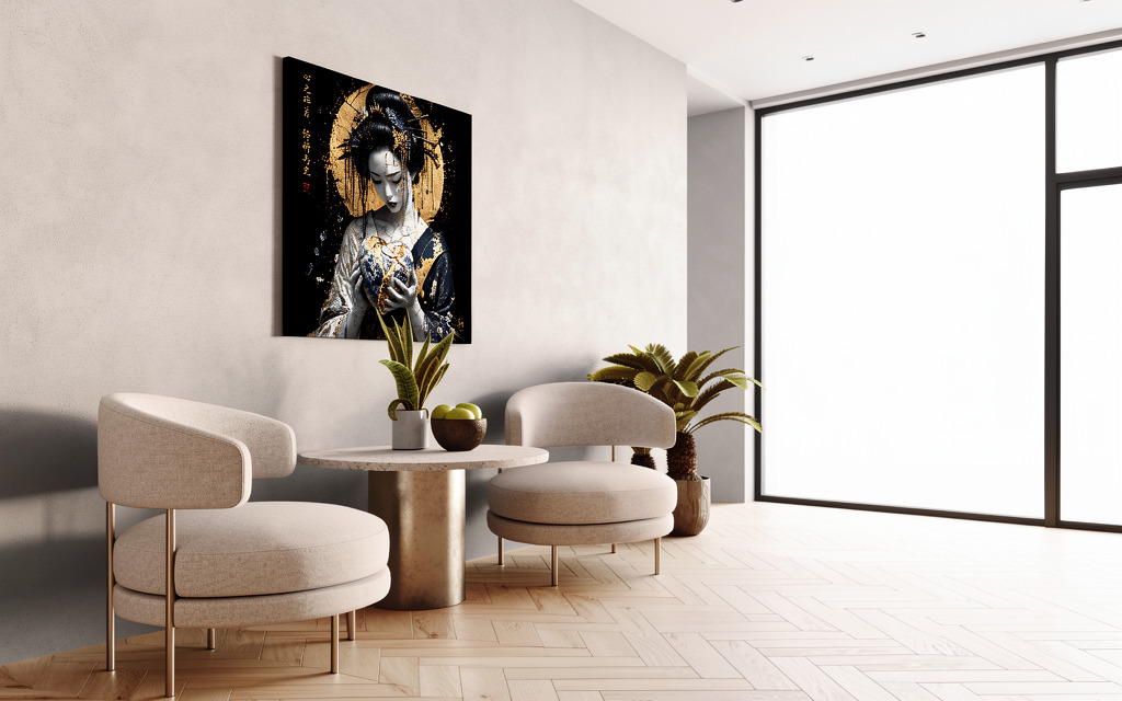 Kintsugi Geisha Metal Print, Limited PorcelainMuse Edition