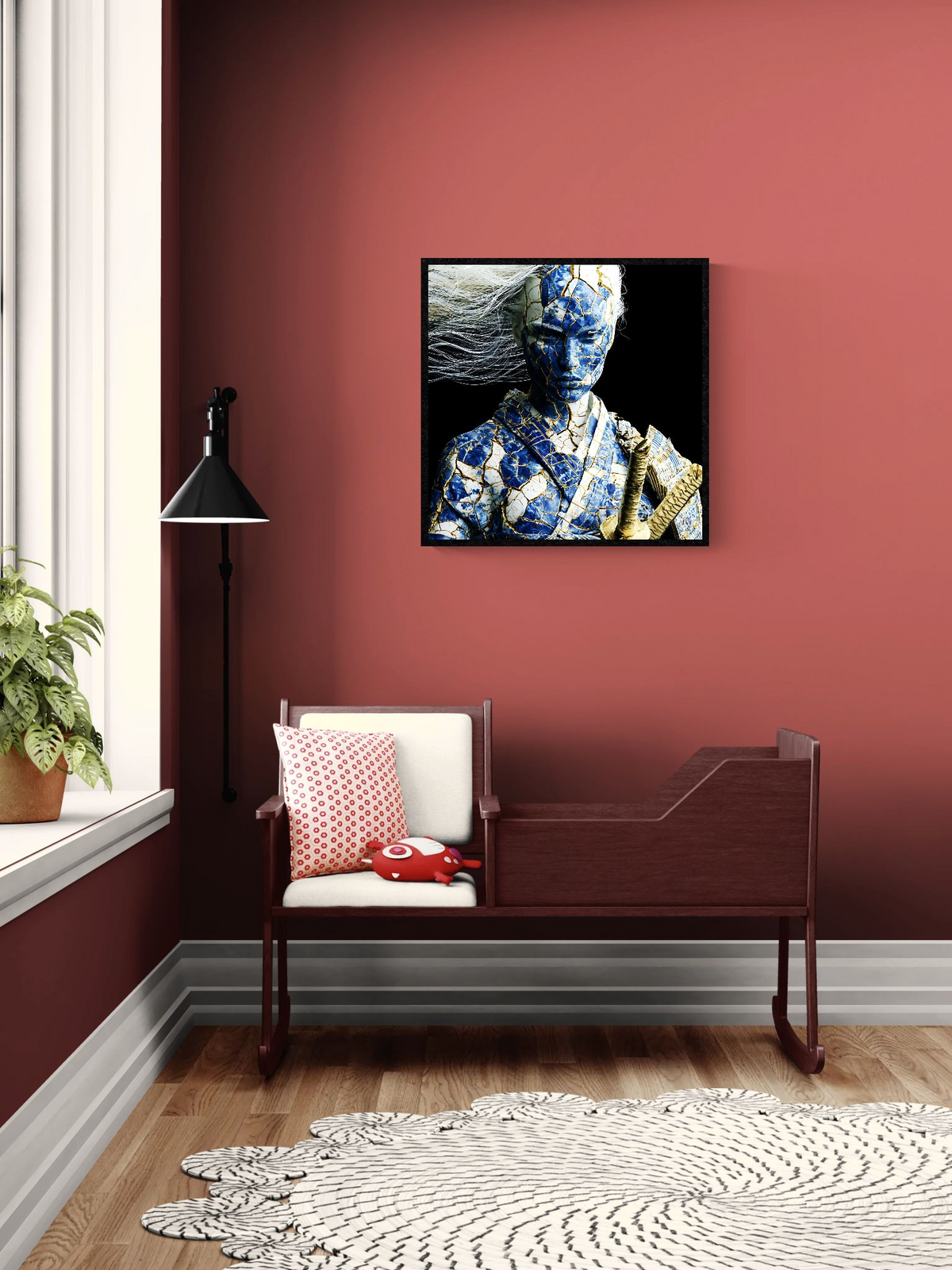Fragments of Honor — Kintsugi Samurai Canvas Art