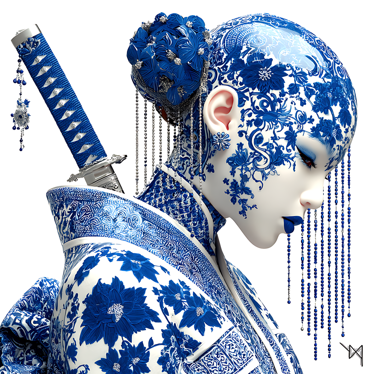 Le Guerrier Silencieux — Toile Âme de Porcelaine — PorcelainMuse