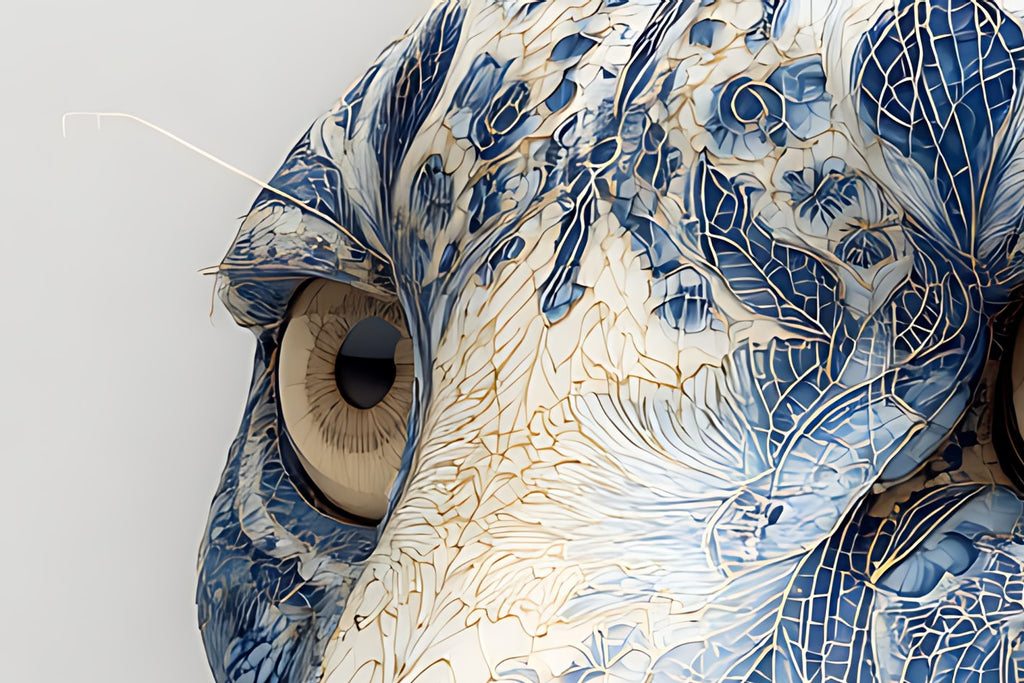 Cobalt Leopard — Porcelain Canvas Art — PorcelainMuse