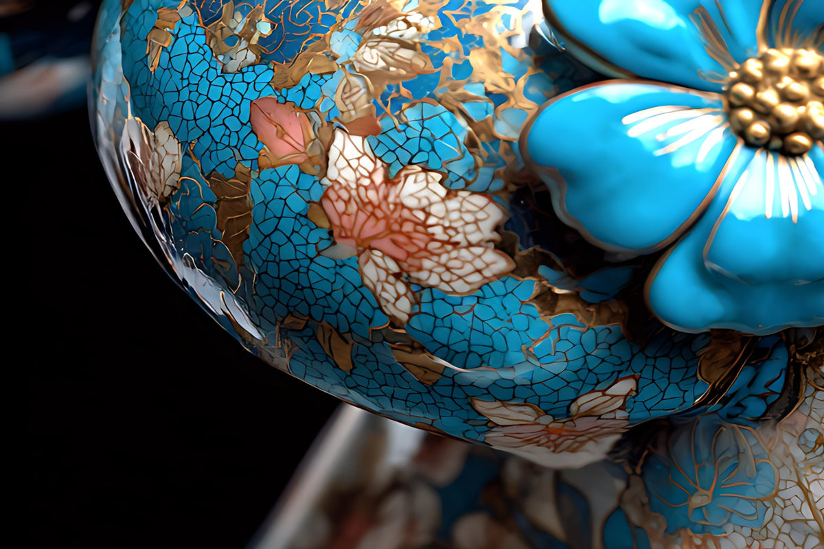 Celestial Porcelain Bloom — Porcelain Canvas Art — PorcelainMuse