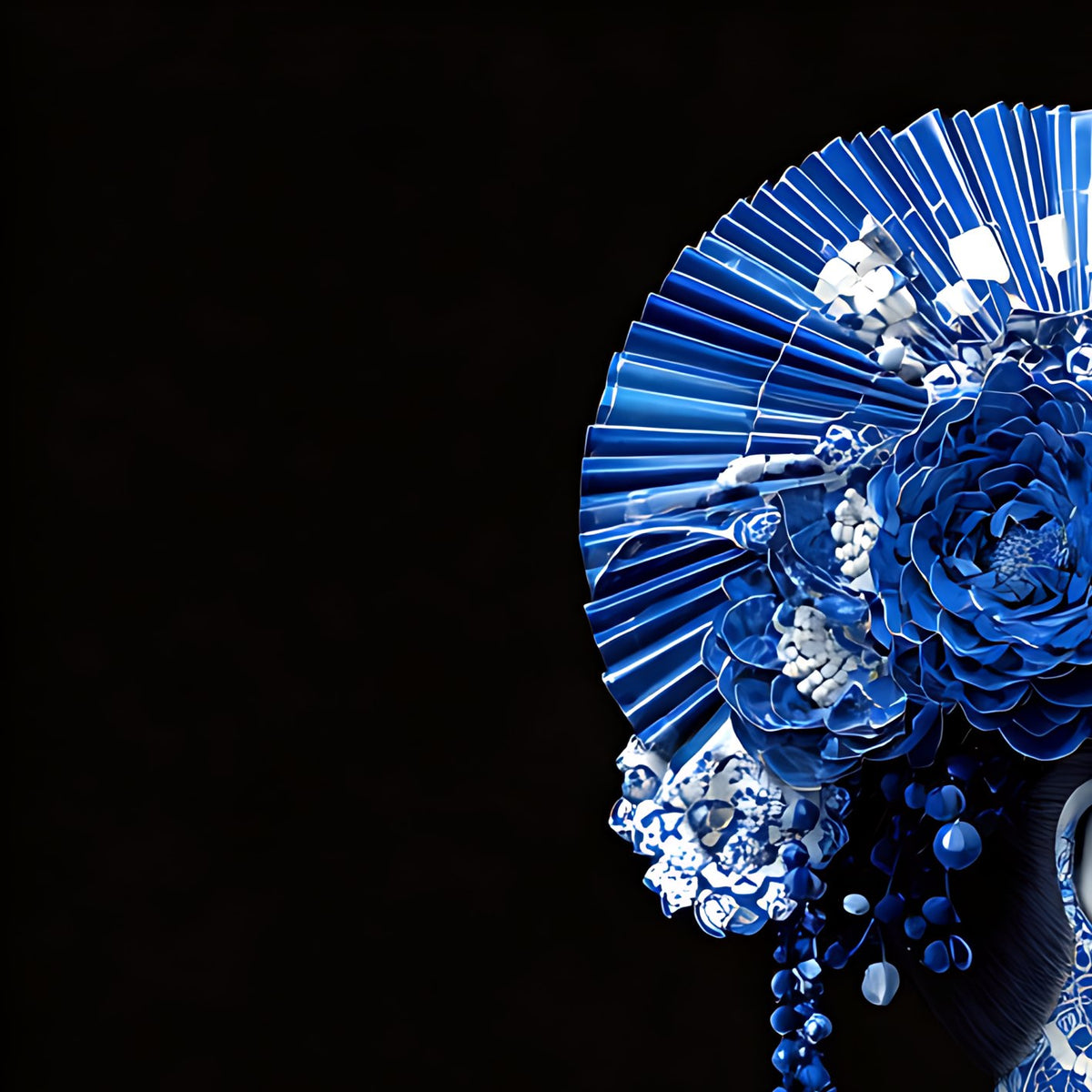 Souveraine de Porcelaine du Silence Bleu — Toile en Porcelaine — PorcelainMuse