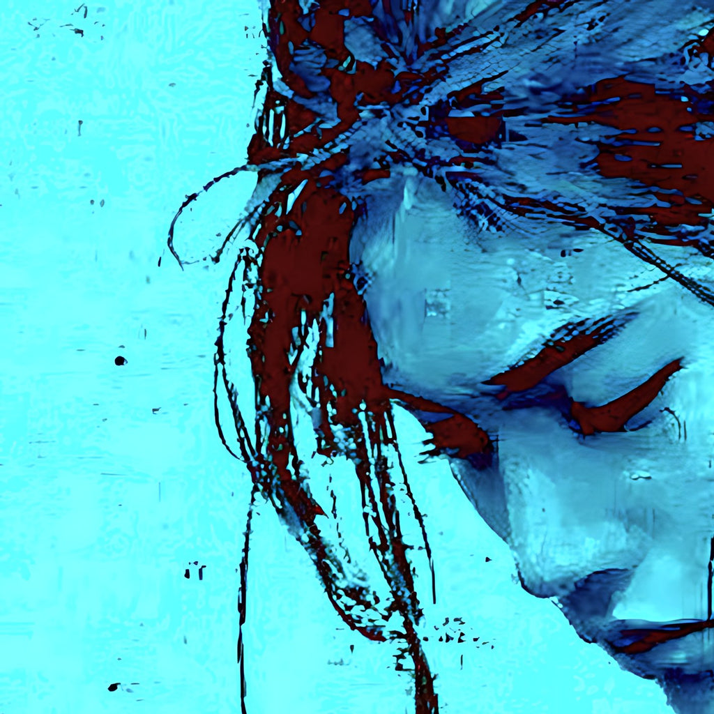 Cerulean Blade of Inner Stillness — Porcelain Canvas Art — PorcelainMuse