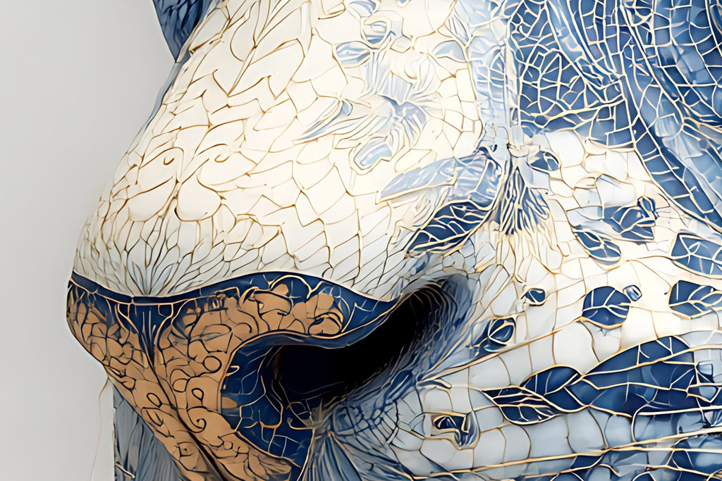 Cobalt Leopard — Porcelain Canvas Art — PorcelainMuse
