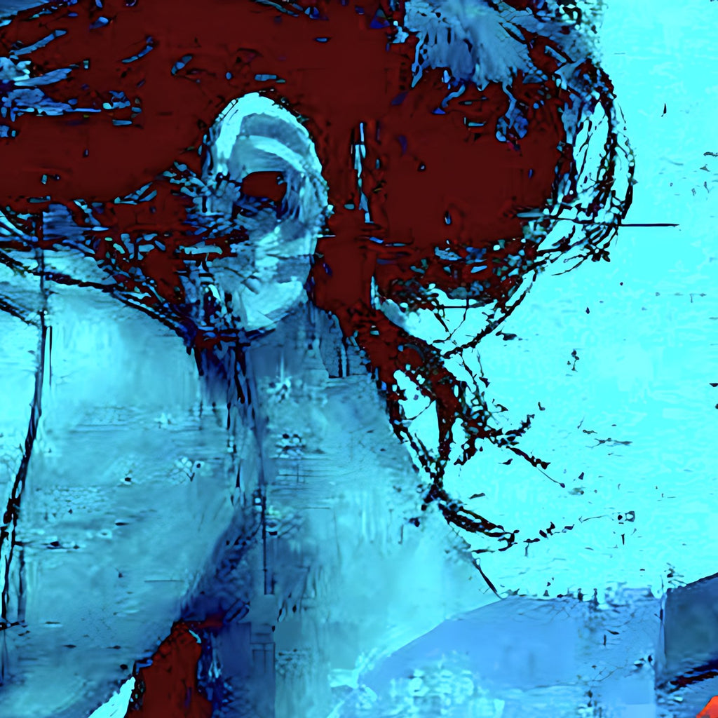 Cerulean Blade of Inner Stillness — Porcelain Canvas Art — PorcelainMuse
