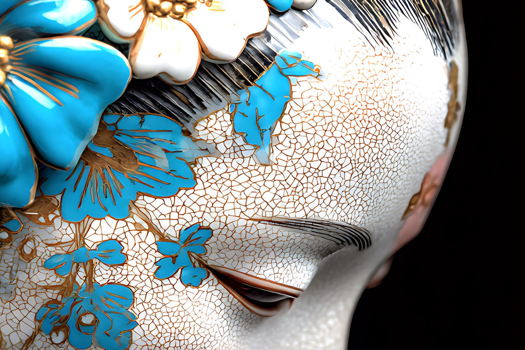 Celestial Porcelain Bloom — Porcelain Canvas Art — PorcelainMuse