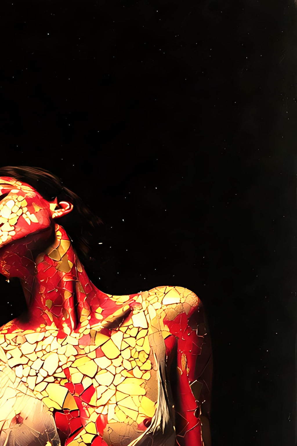 Crimson Kintsugi — Porcelain Canvas Art — PorcelainMuse