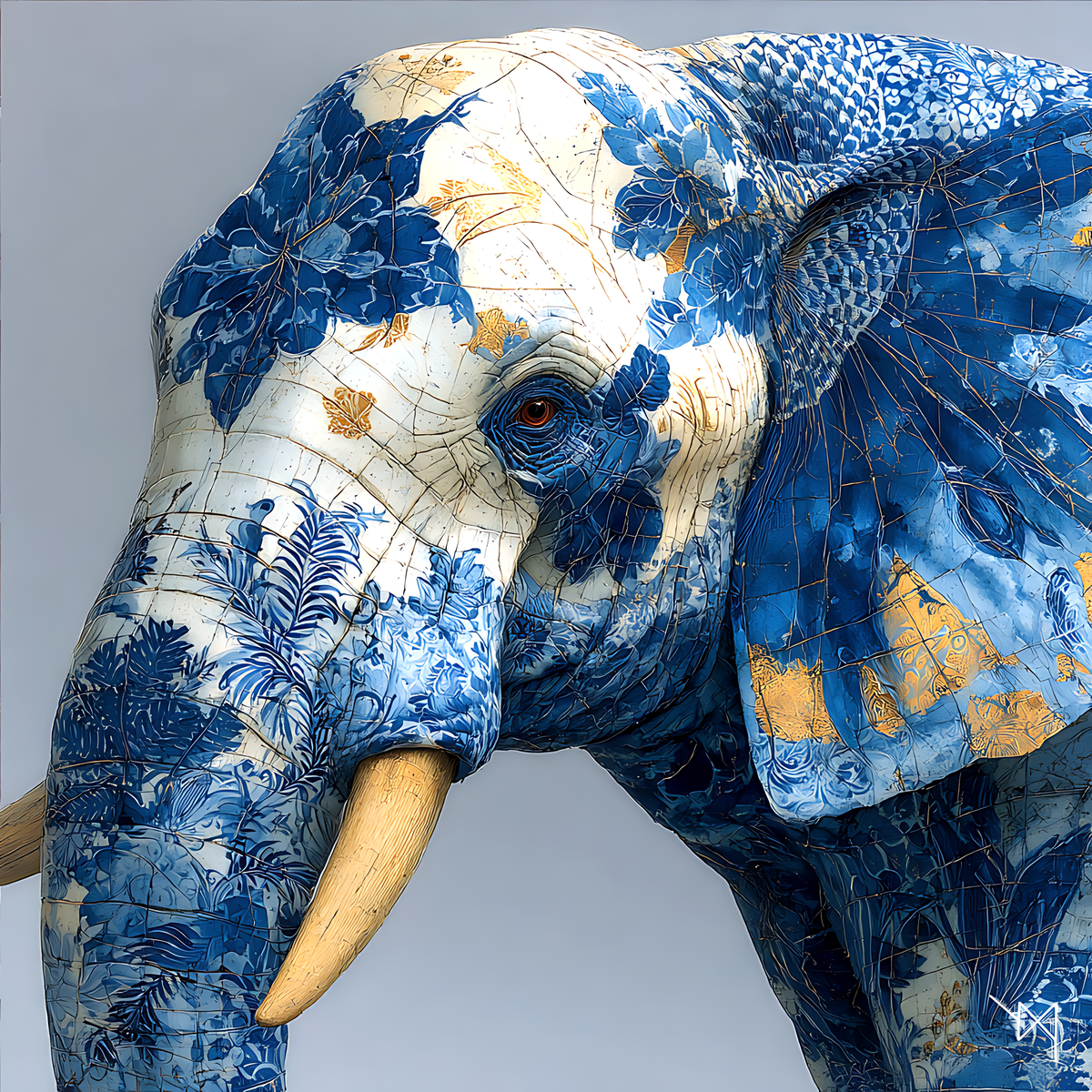 Imperial Elephant — Porcelain Canvas Art — PorcelainMuse