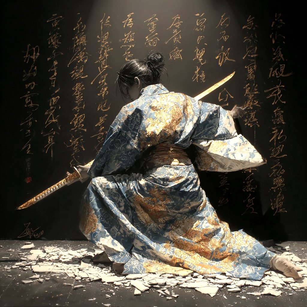 Whispers of the Fallen Blade — Porcelain Canvas Art — PorcelainMuse